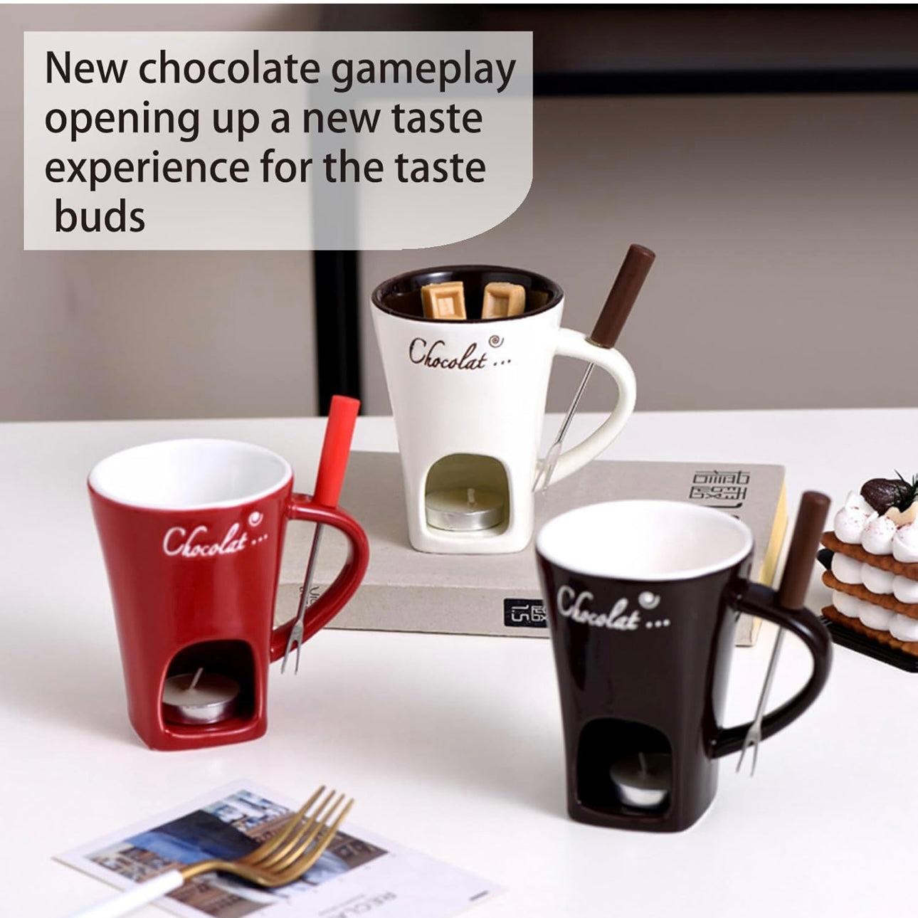 Meltie Mug – Fondue & Hot Chocolate Mug with Warmer