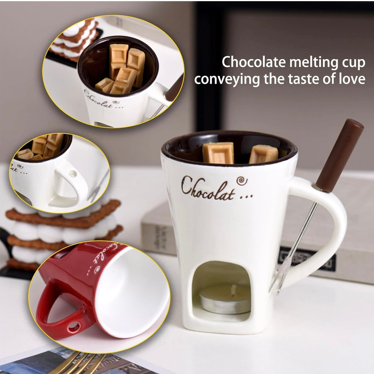 Meltie Mug – Fondue & Hot Chocolate Mug with Warmer