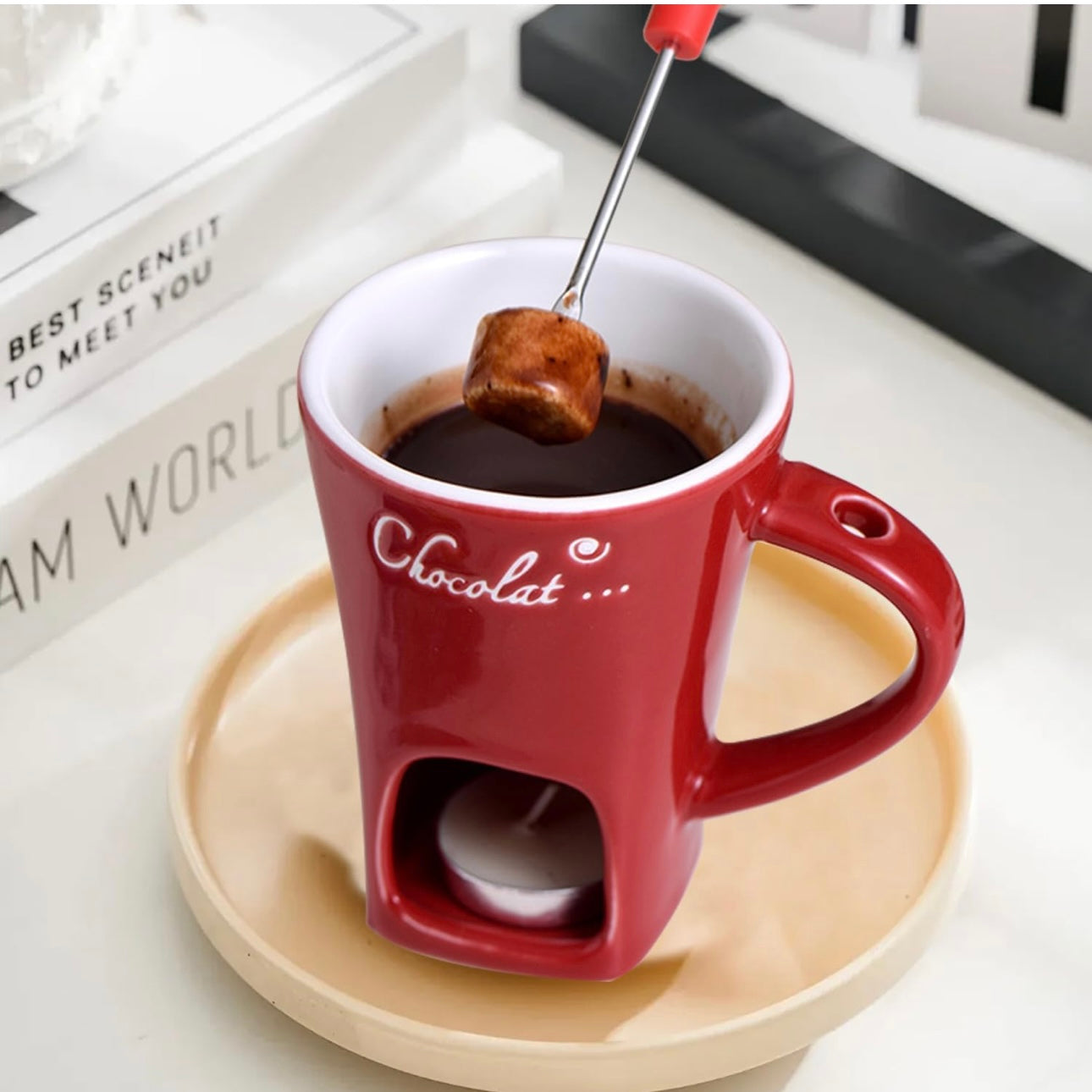Meltie Mug – Fondue & Hot Chocolate Mug with Warmer